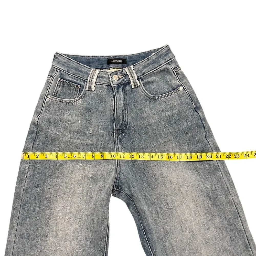SG Studio Light Wash Wide Straight Leg Dad Jeans Size M - Picture 9 of 10